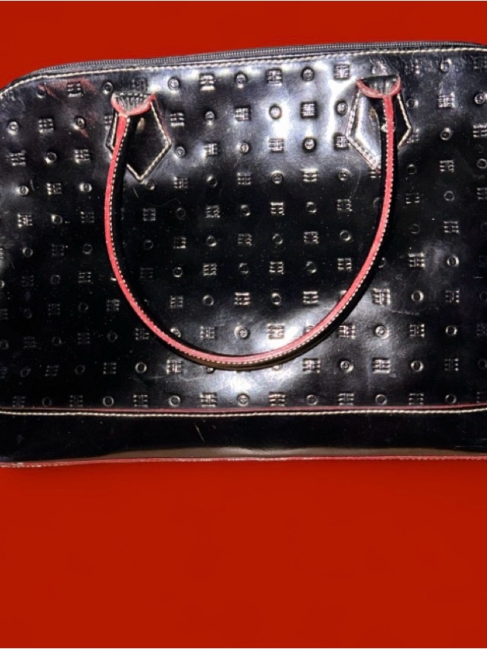 Authentic Arcadia Black Patent Leather Bag